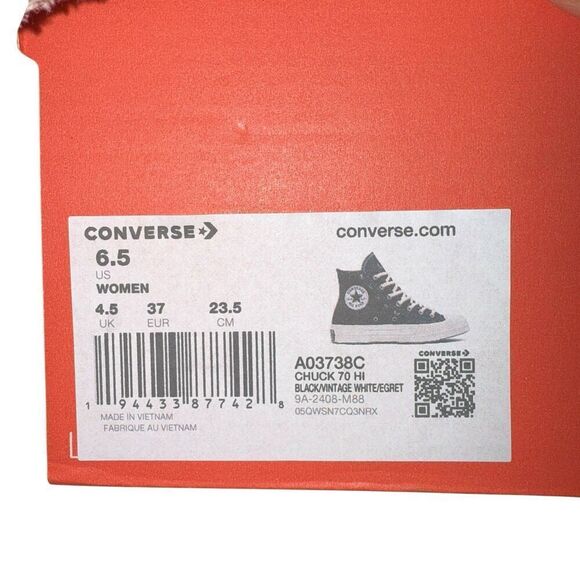 Converse Chuck High Mystic Symbols Sneakers Shoes Women’s 6.5 Black White Egret - Picture 6 of 6